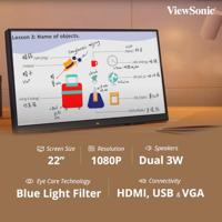 Viewsonic TD2230 Touchscreen monitor Energielabel: F (A - G) 54.6 cm (21.5 inch) 1920 x 1080 Pixel 16:9 14 ms USB-A 3.2 Gen 1, VGA, HDMI, DisplayPort, Audio, - thumbnail