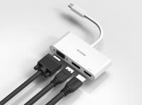 D-Link DUB-V310 3-in-1 USB-C Hub (docking station, ondersteunt Windows, Mac OS X, Linux, HDMI/DisplayPort/VGA), 3-in-1 (HDMI/DisplayPort/VGA), Wit - thumbnail