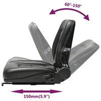 Heftruck- en tractorstoel met verstelbare rugleuning zwart - thumbnail