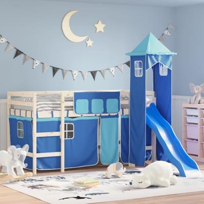 Gordijnen voor hoogslaper met toren polyester blauw Gordijnen voor hoogslaper met toren polyester blauw