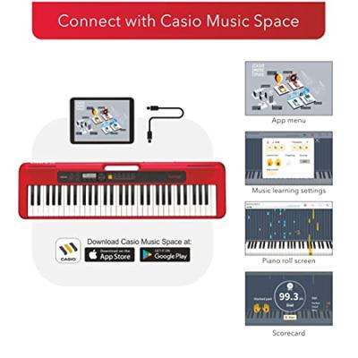 Casio CT-S200 MIDI toetsenbord 61 toetsen USB Rood, Wit