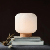 Nordlux TafellampMilford hout met wit - 48915001 - thumbnail