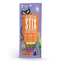 Schesir Stix cat creamy snacks variety pack 6 x 15g - thumbnail