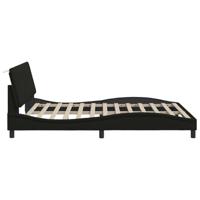 Bedframe zonder matras "Hanko" stof zwart 160x200 cm - thumbnail