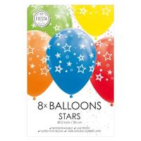 Globos Ballonnen sterren mix kleuren 30cm, 8st. - thumbnail