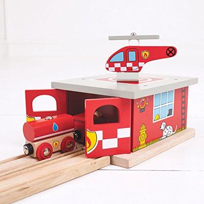 Bigjigs houten rails brandweerkazerne
