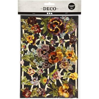 Vintage plaatjes, viooltje, vel 16,5x23,5 cm, 2 vel/ 1 doos
