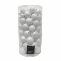 Kerstballen Mix Plastic Winter Wit 100st - thumbnail