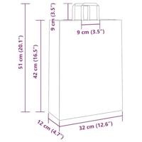 VidaXL Papieren zakken 250 st met hengsels 32x12x42 cm bruin - thumbnail