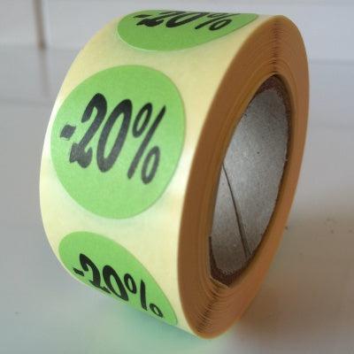 Etiket groen 27mm -20% 500/rol