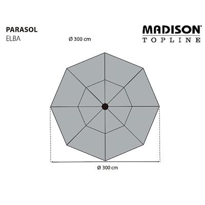 Parasol ELBA PUSH-UP 300cm sage green - thumbnail