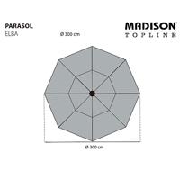 Madison Elba push-up parasol 300cm sage green - thumbnail