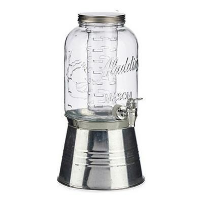 Kruik Vivalto Transparant Zilverkleurig Zilver Metaal Kristal Plastic 3,8 L Cooler Kraan
