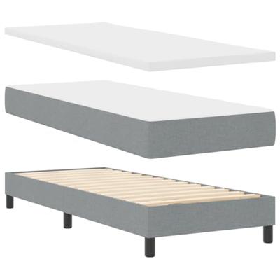 Boxspring Bed met Matras & LED Licht Grijs 80x200 cm Stof