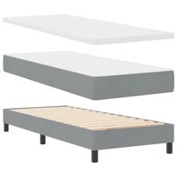 Boxspring Bed met Matras & LED Licht Grijs 80x200 cm Stof - thumbnail