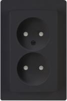 Kopp HK05 mat zwart inbouw stopcontact dubbel - 4621715 - thumbnail