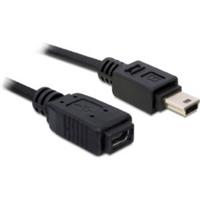 Delock 82667 USB-kabel USB-mini-B stekker, USB-mini-B bus 1.00 m Zwart - thumbnail