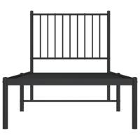 Bedframe met hoofdbord metaal zwart 80x200 cm - thumbnail