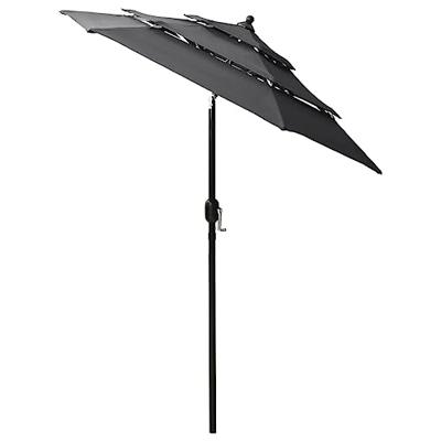 VidaXL Parasol 3-laags met aluminium paal 2 m antracietkleurig - thumbnail