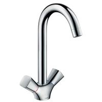 Hansgrohe Logis 1 gats keukenkraan met hoge draaibare uitloop chroom 71280000 - thumbnail