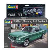 Revell modelbouwpakket - 1965 ford mustang 2+2 fastback 1:24 - 82dlg. - incl. basiskleuren verf - thumbnail