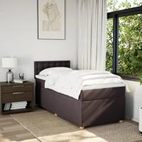 Boxspring met matras stof donkerbruin 80x200 cm - thumbnail