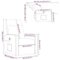 Fauteuil verstelbaar elektrisch stof taupe - thumbnail