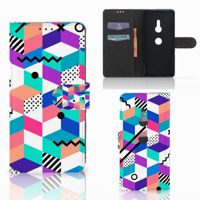 Sony Xperia XZ3 Book Case Blokken Kleurrijk - thumbnail