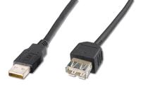 Digitus AK-300200-018-S USB-kabel USB-A stekker, USB-A bus 1.80 m Zwart - thumbnail