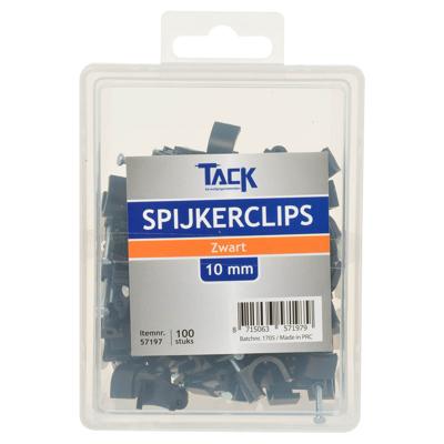 Spijkerclips zwart 10mm 100 stuks