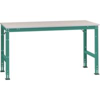 Manuflex AU4024.0001 Werk achtergrond tafel universele standaard met staalbeslag schijf, bxdxh = 1250 x 600 x 760-870 mm Grijs, Groen - thumbnail