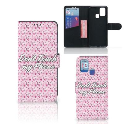 Samsung Galaxy M31 Portemonnee Hoesje Flowers Pink DTMP Samsung Galaxy M31 Portemonnee Hoesje Flowers Pink DTMP
