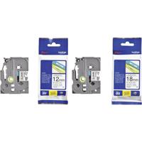 Brother TZe-241 + TZe-231 Labeltape Set van 2 stuks Tapekleur: Wit Tekstkleur: Zwart 12 mm, 18 mm 8 m - thumbnail