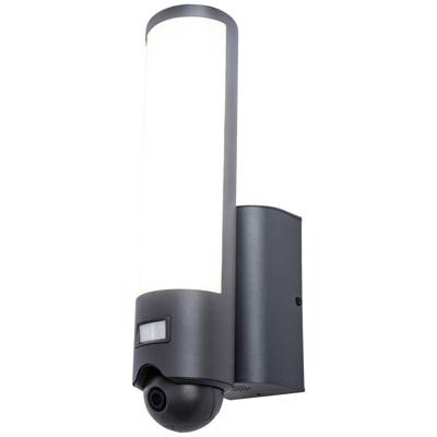 Buitenlamp met camera en sensor &apos;Elara&apos; zwart design voordeur led lamp 33 cm