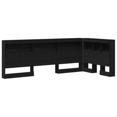Opberghoofdbord met plank Zwart eiken 75 cm Bewerkt hout