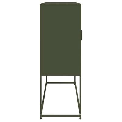 Hoge kast 100,5x39x107 cm staal olijfgroen