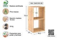 Planken Astigarraga DINAMIC-2 Pijnboom (36,2 x 33 x 70,8 cm) - thumbnail