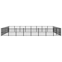 vidaXL Hondenkennel voor buiten 52,69 m² staal, kennel, hondenhuis, hondenren, hondenhok, hondenverblijf, puppyverblijf, kennels, hondenhokken - thumbnail
