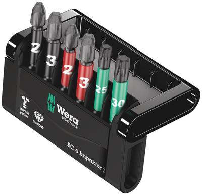 Wera Mini-Check Impaktor 4 05057695001 Bitset 6-delig Kruiskop Phillips, Kruiskop Pozidriv, Binnen-Torx Impactor technologie Wera Mini-Check Impaktor 4 05057695001 Bitset 6-delig Kruiskop Phillips, Kruiskop Pozidriv, Binnen-Torx Impactor technologie