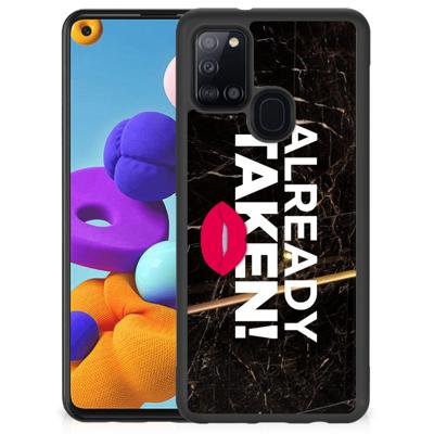 Samsung Galaxy A21s Hoesje met Quotes Already Taken Black Samsung Galaxy A21s Hoesje met Quotes Already Taken Black