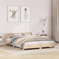 Bedframe met hoofdbord massief grenenhout 150x200 cm - thumbnail