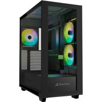 Sharkoon rebel c60 rgb midi tower behuizing (zwart | 2x usb-a | 1x usb-c | rgb | tempered glass) - thumbnail