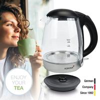 Korona Waterkoker Aantal/Volume: 1.2 l Zwart, RVS - thumbnail