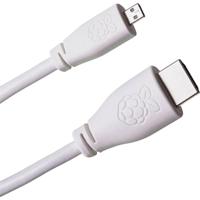 Raspberry Pi® T7689AX HDMI-kabel Raspberry Pi® [1x HDMI-stekker - 1x HDMI-stekker D micro] 1.00 m Wit - thumbnail