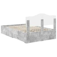Bedframe met hoofdeinde Beton Grijs 120 x 190 cm Bewerkt hout - thumbnail