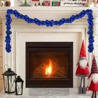 Kerstbal Guirlande Blauw 186 cm Polystyreen - thumbnail
