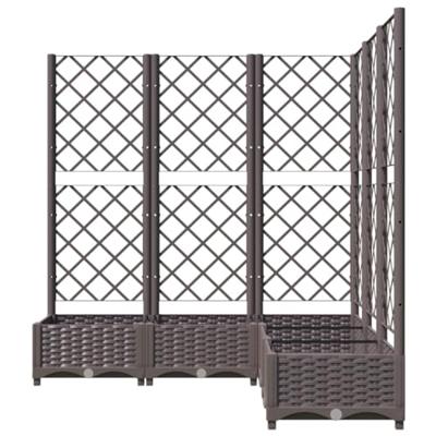 Plantenbak met latwerk 120x120x121,5 cm polypropeen bruin Plantenbak met latwerk 120x120x121,5 cm polypropeen bruin