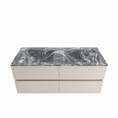 MONDIAZ VICA-DLUX 120cm badmeubel onderkast Linen 4 lades. Inbouw wastafel CLOUD dubbel zonder kraangat, kleur Lava. MONDIAZ VICA-DLUX 120cm badmeubel onderkast Linen 4 lades. Inbouw wastafel CLOUD dubbel zonder kraangat, kleur Lava.