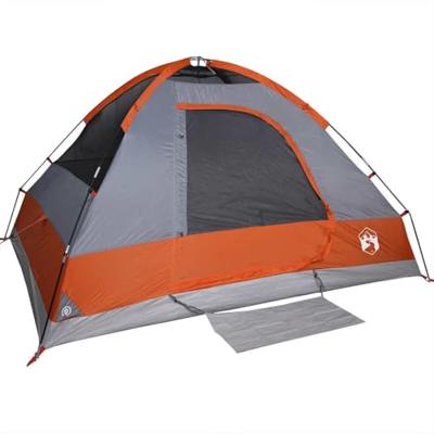 VidaXL Koepeltent 2-persoons waterdicht grijs en oranje VidaXL Koepeltent 2-persoons waterdicht grijs en oranje