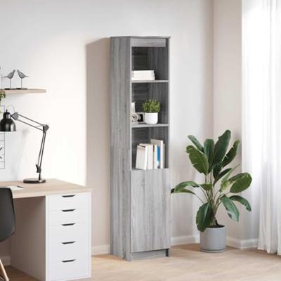 Hoge kast 37,5x35x180 cm spaanplaat grijs sonoma